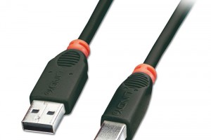 Lindy 31842 - USB 2.0 Kabel - Typ A-Stecker an Typ B-Stecker - schwarz - 0,2m